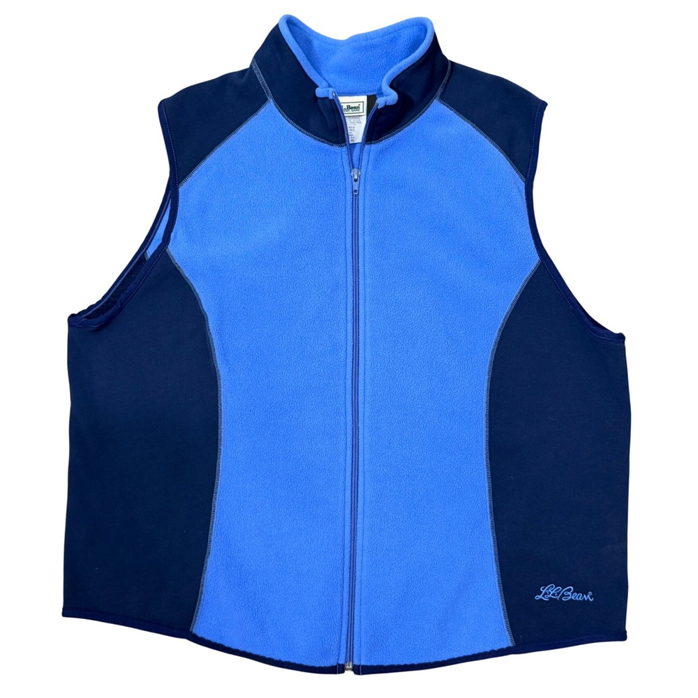 L.L.Bean Vintage Y2K Fleece Vest Gorpcore XL Stretch Panels USA Made Outdoors